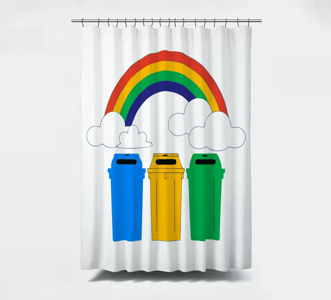 Rainbow and Clouds shower curtain by OUR SHOP
