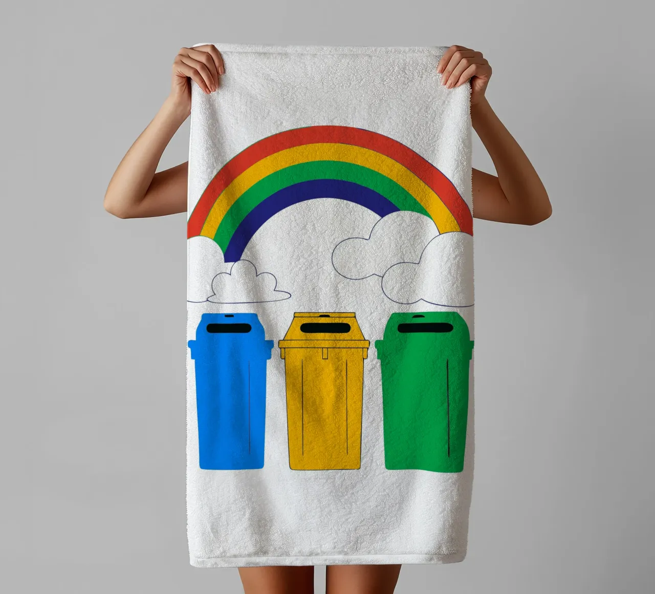 Arc-en-ciel et nuages serviette de bain de OUR SHOP