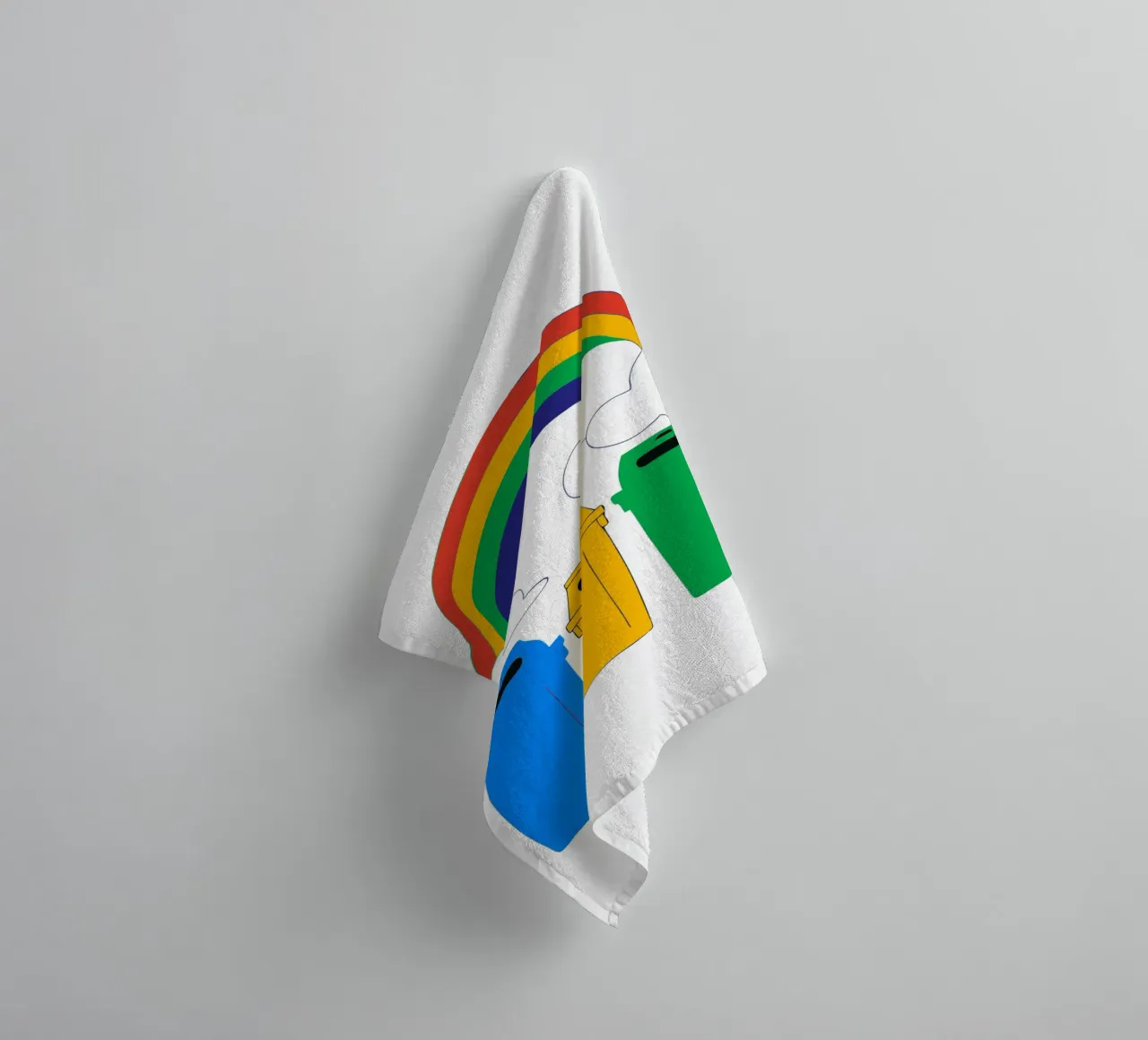 Rainbow and Clouds towel by OUR SHOP