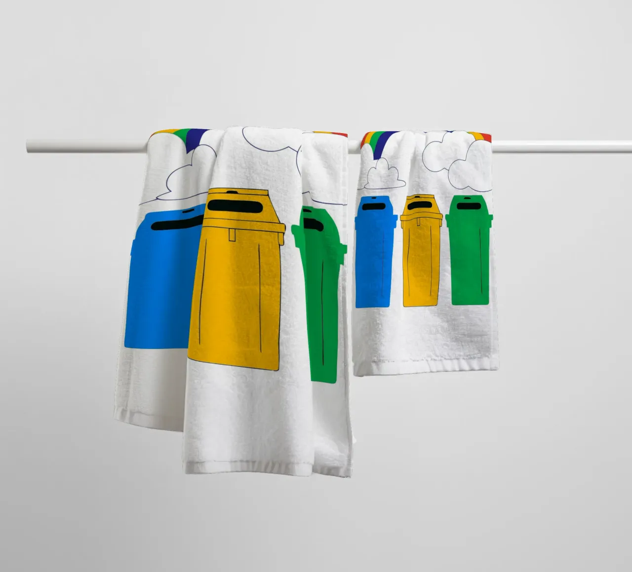 Arc-en-ciel et nuages serviette de bain de OUR SHOP