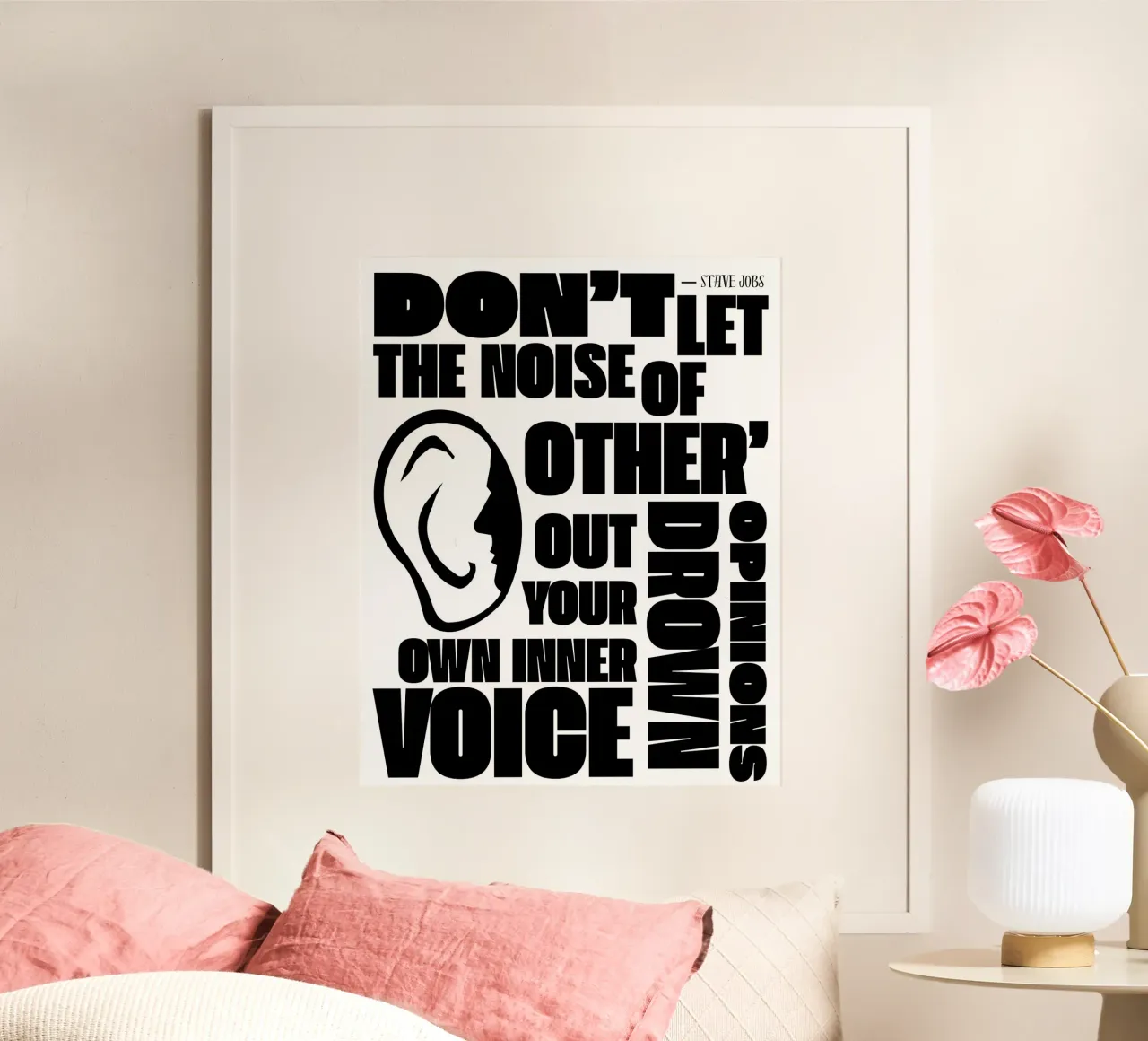 citazioni - Steve Jobs poster con telaio in alluminio da moraaGP