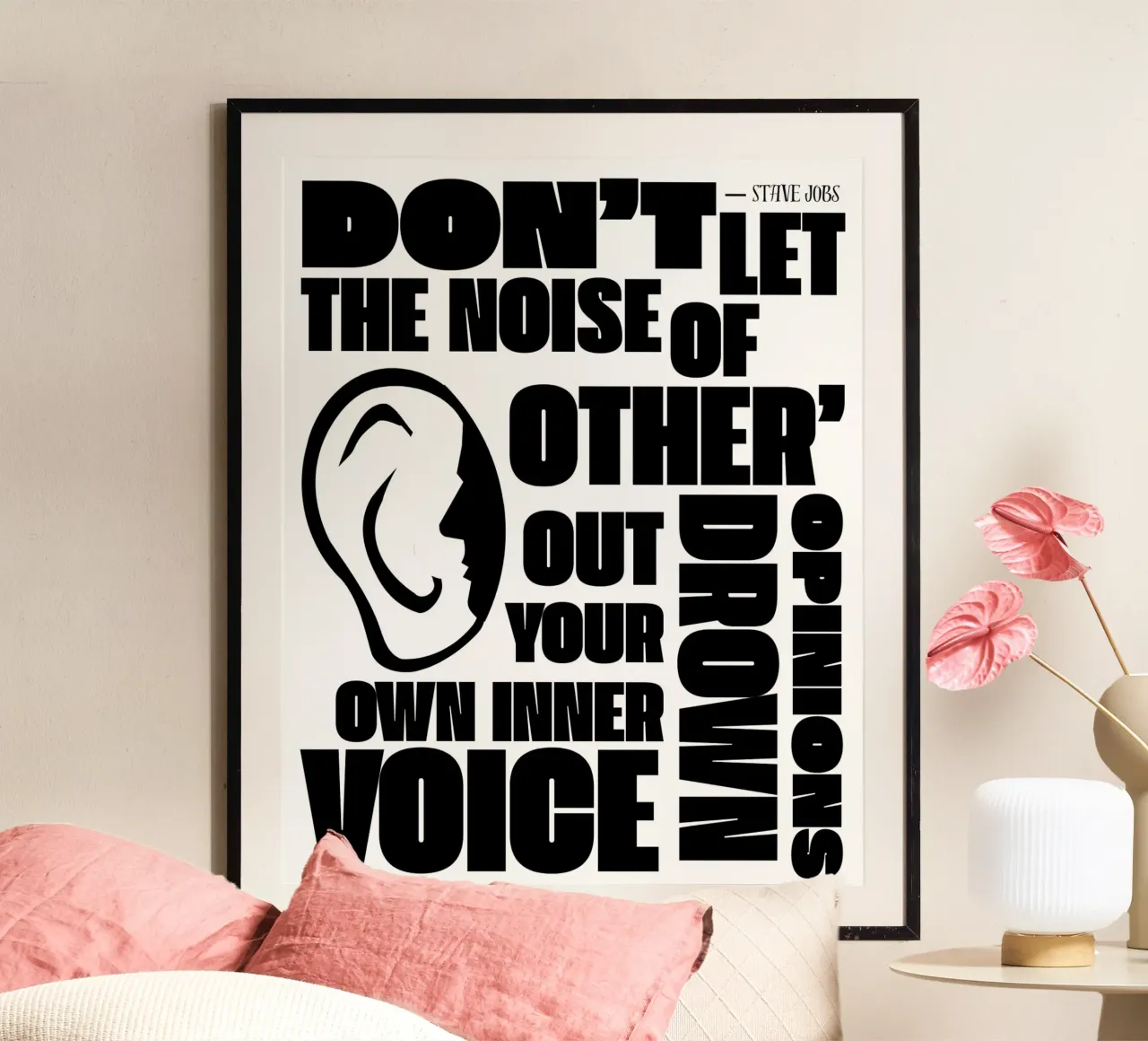 citazioni - Steve Jobs poster con telaio in alluminio da moraaGP