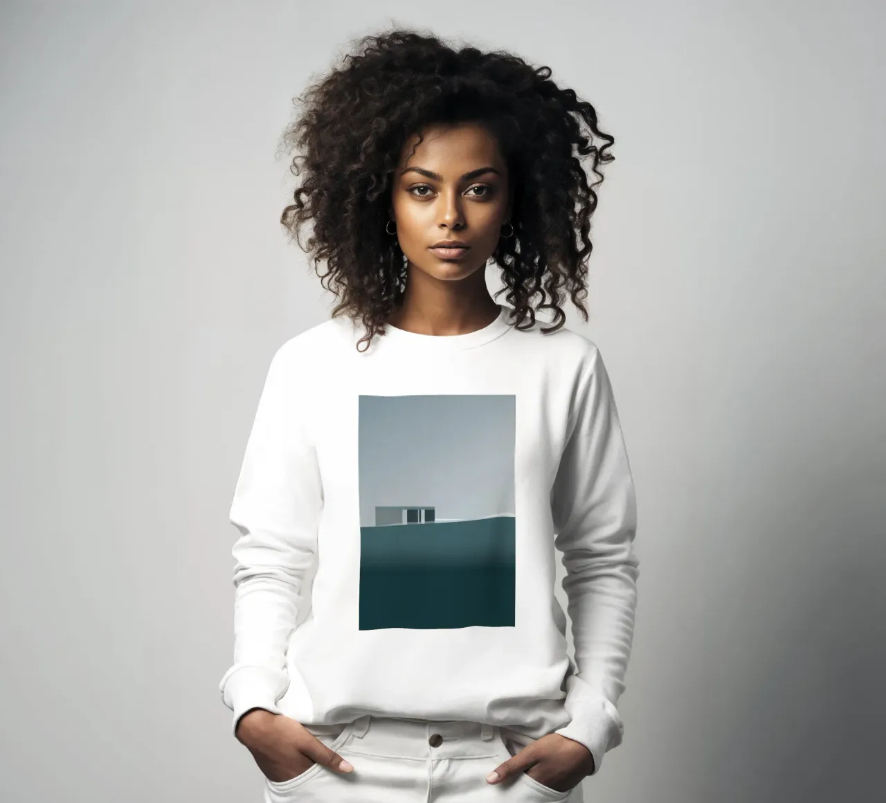 Arctic silence - Reykjavik on the edge of the void sweatshirt by Affiches Minimalistes