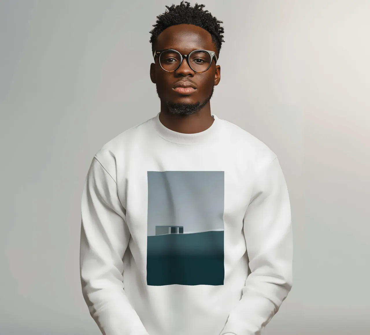Arctic silence - Reykjavik on the edge of the void sweatshirt by Affiches Minimalistes