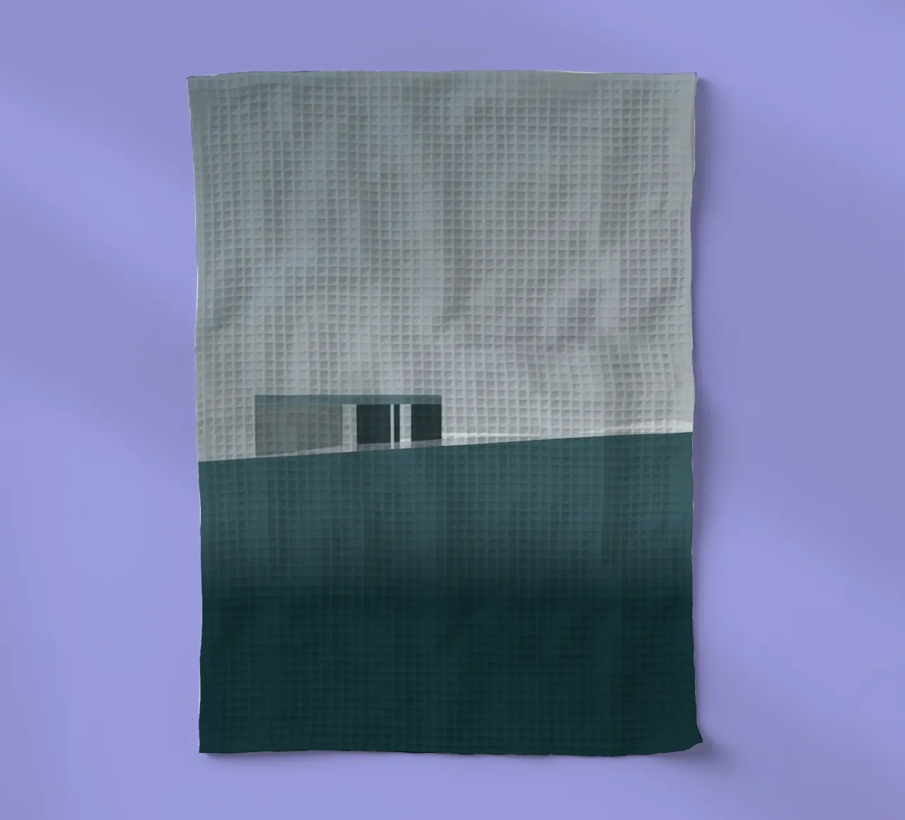 Arctic silence - Reykjavik on the edge of the void tea towel by Affiches Minimalistes