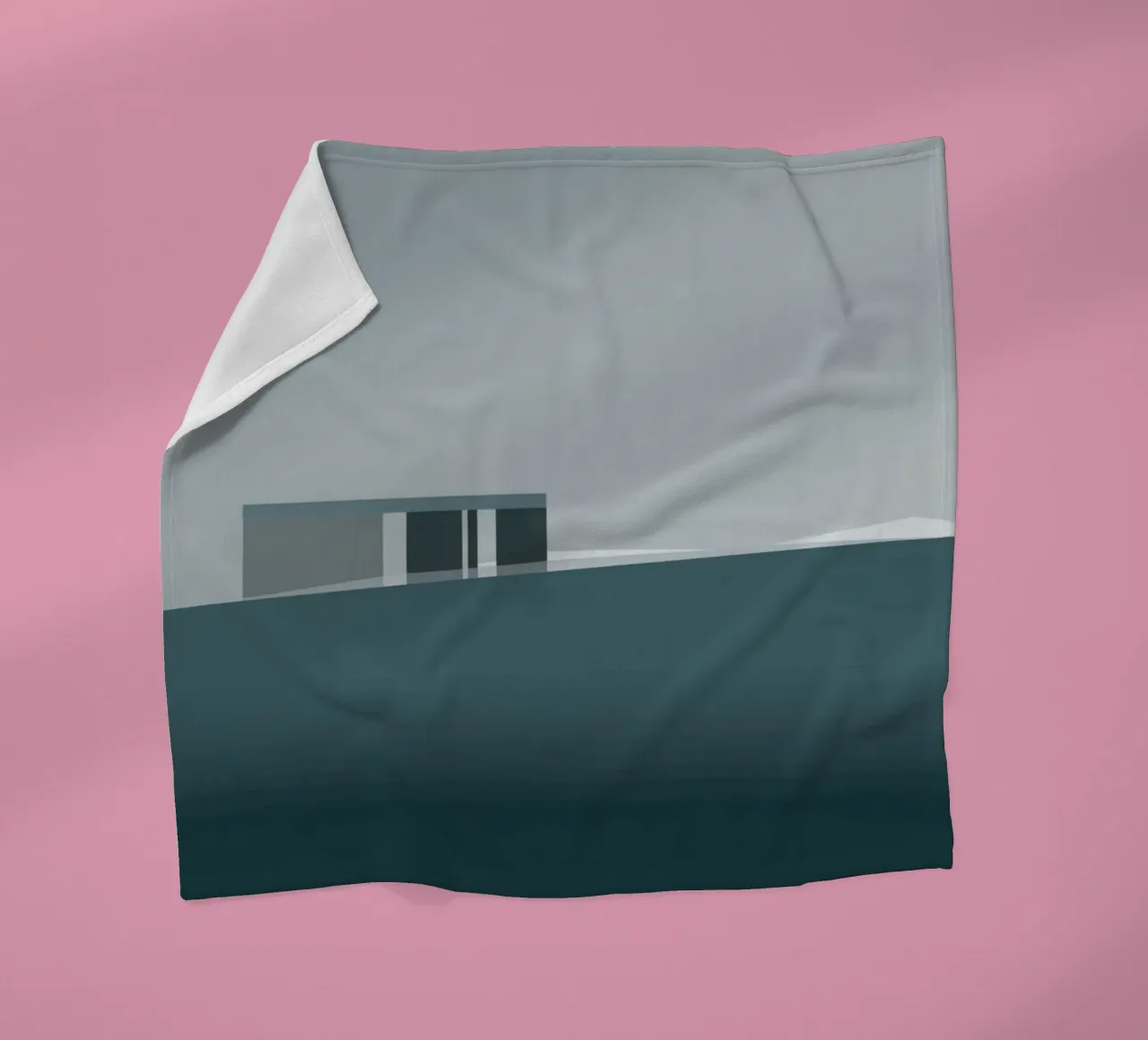 Arctic silence - Reykjavik on the edge of the void fleece blanket by Affiches Minimalistes