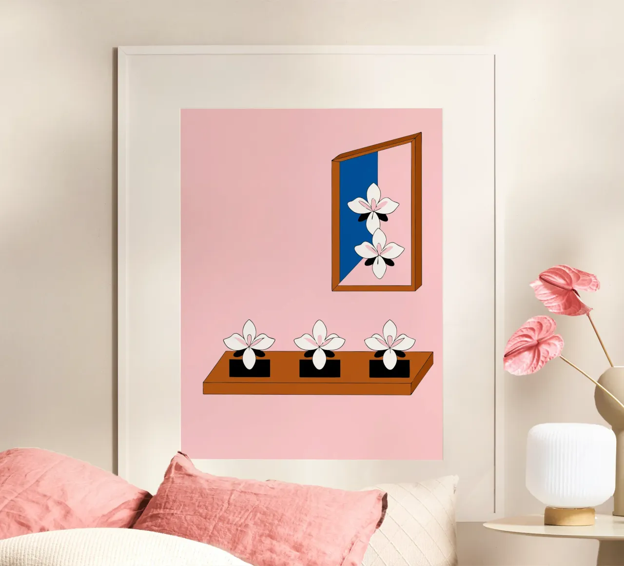 Fiore di gelsomino poster con telaio in plastica da OUR SHOP