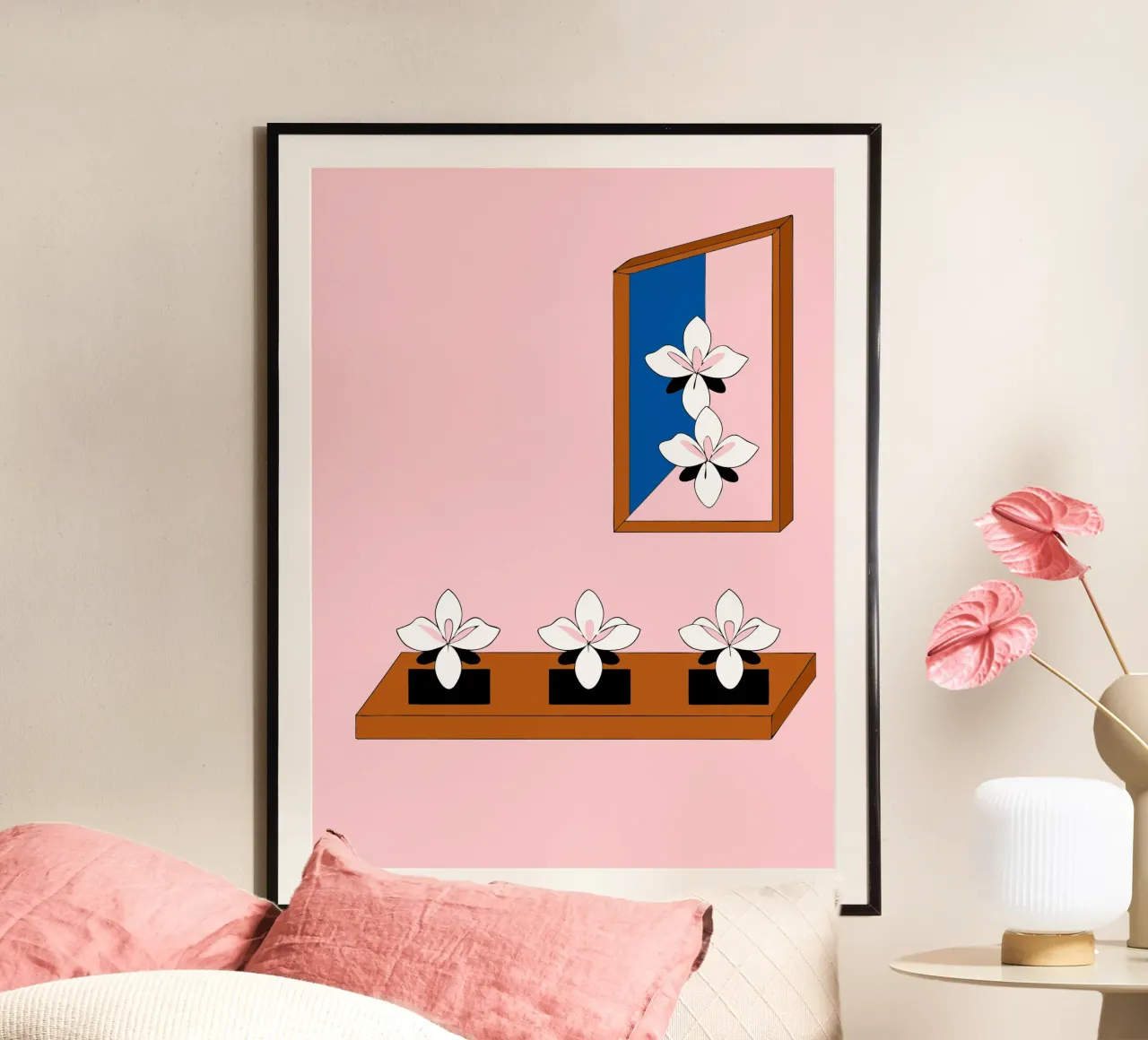 Fiore di gelsomino poster con telaio in plastica da OUR SHOP