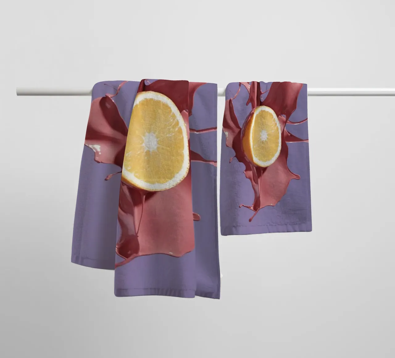 Orange Splash towel by Kyla Elaine