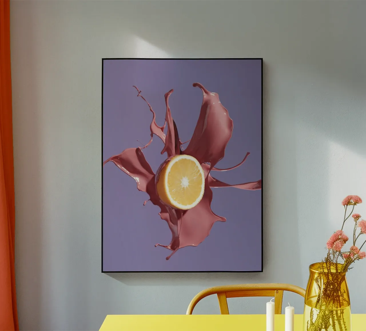 Orange Splash plexiglass da Kyla Elaine