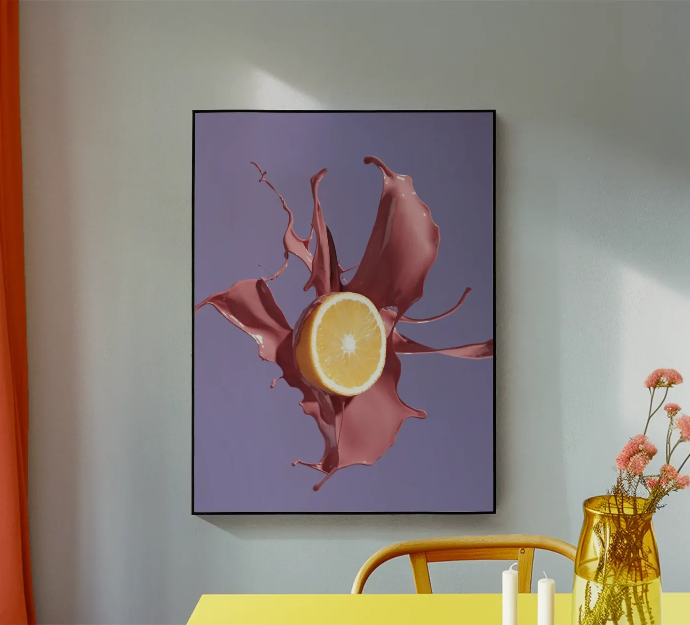 Orange Splash acryl van Kyla Elaine