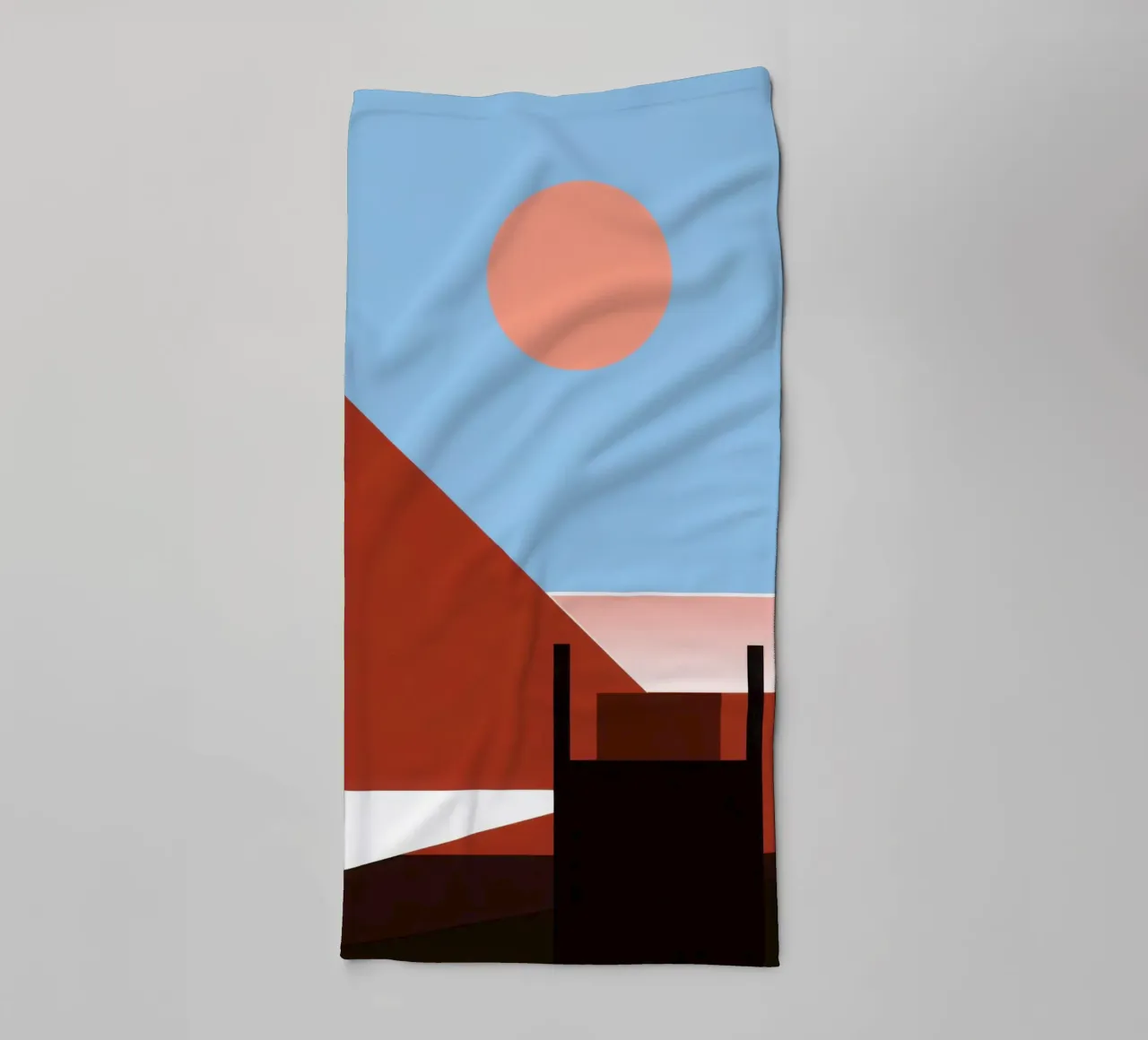 Svalbard - Sole rosso su un'architettura astratta asciugamano da bagno da Affiches Minimalistes