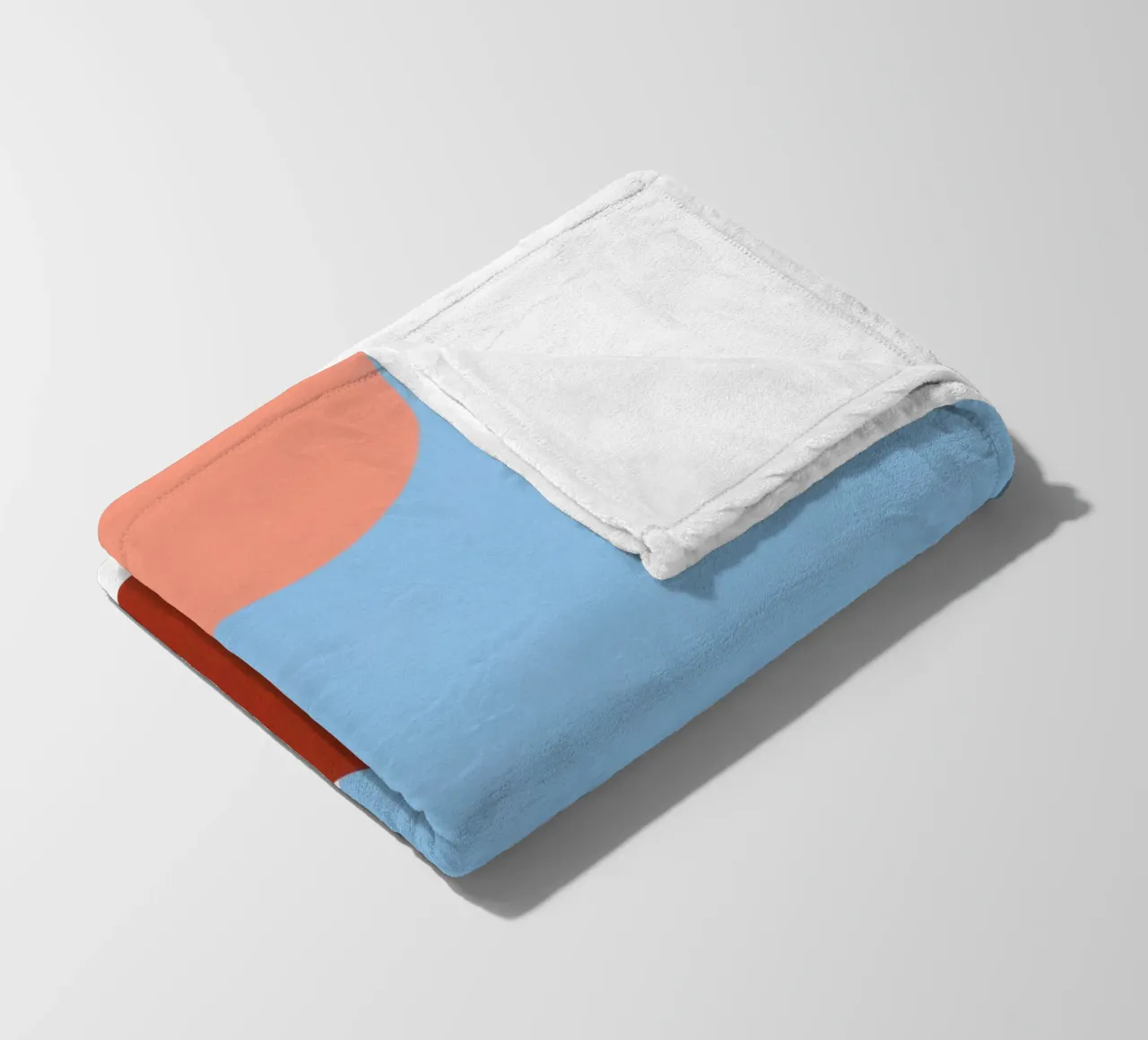 Svalbard - Red sun on abstract architecture fleece blanket by Affiches Minimalistes