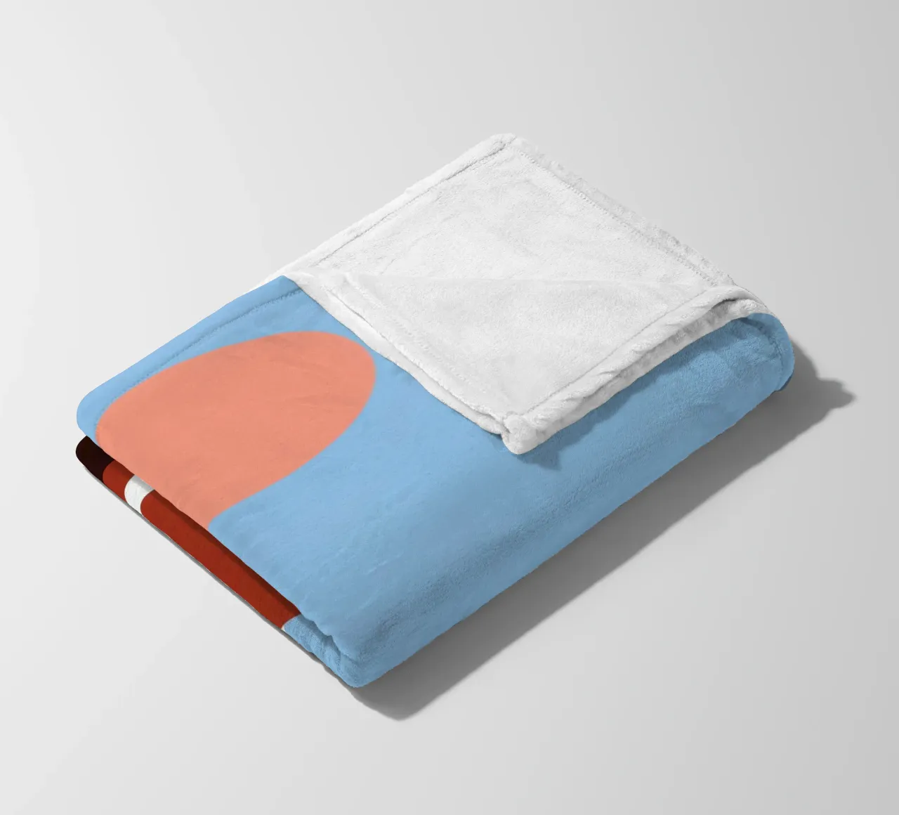 Svalbard - Red sun on abstract architecture fleece blanket by Affiches Minimalistes