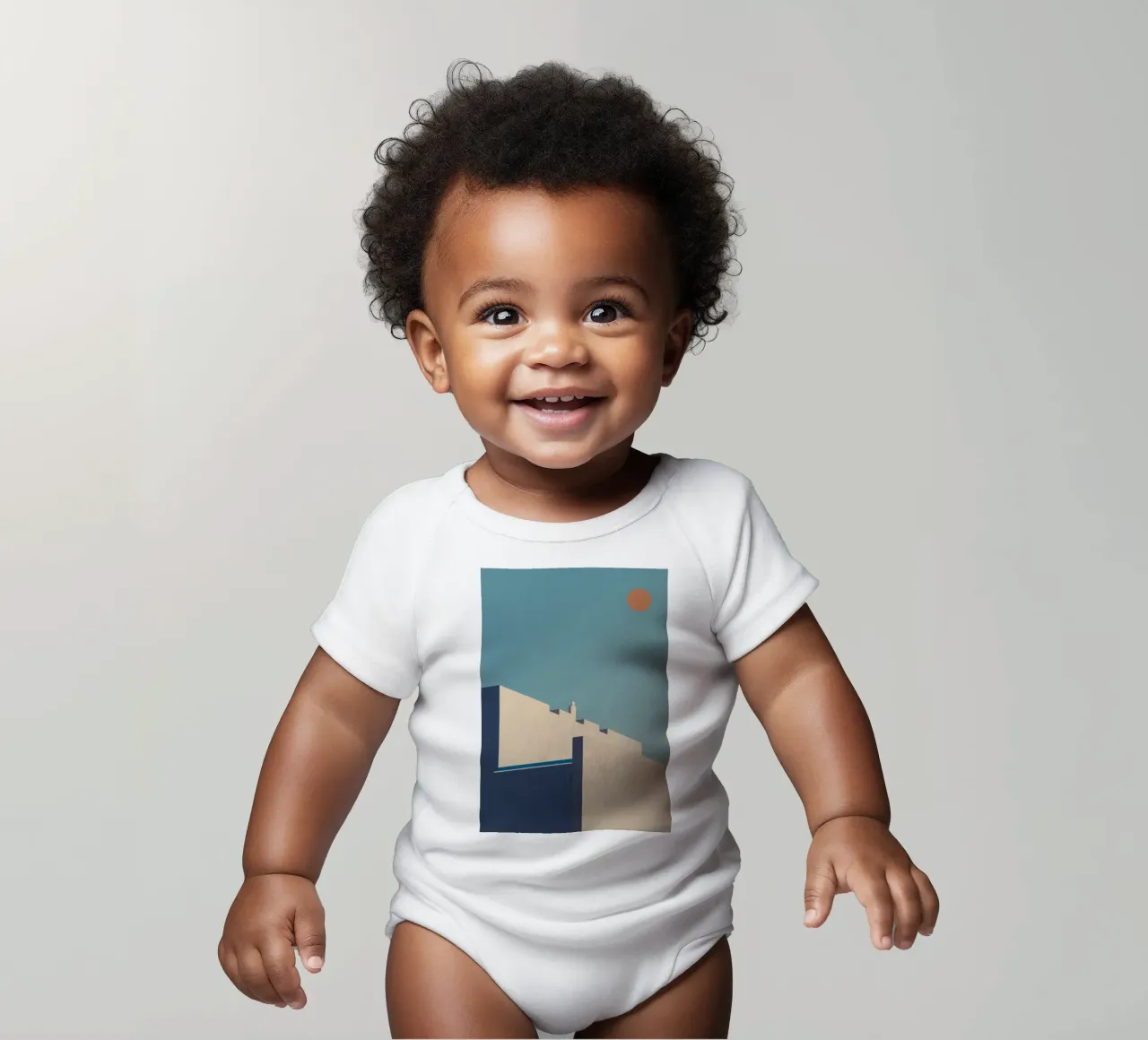 Oslo - Lange schaduwen onder een ijzige hemel babyrompertje korte mouwen van Minimalistic