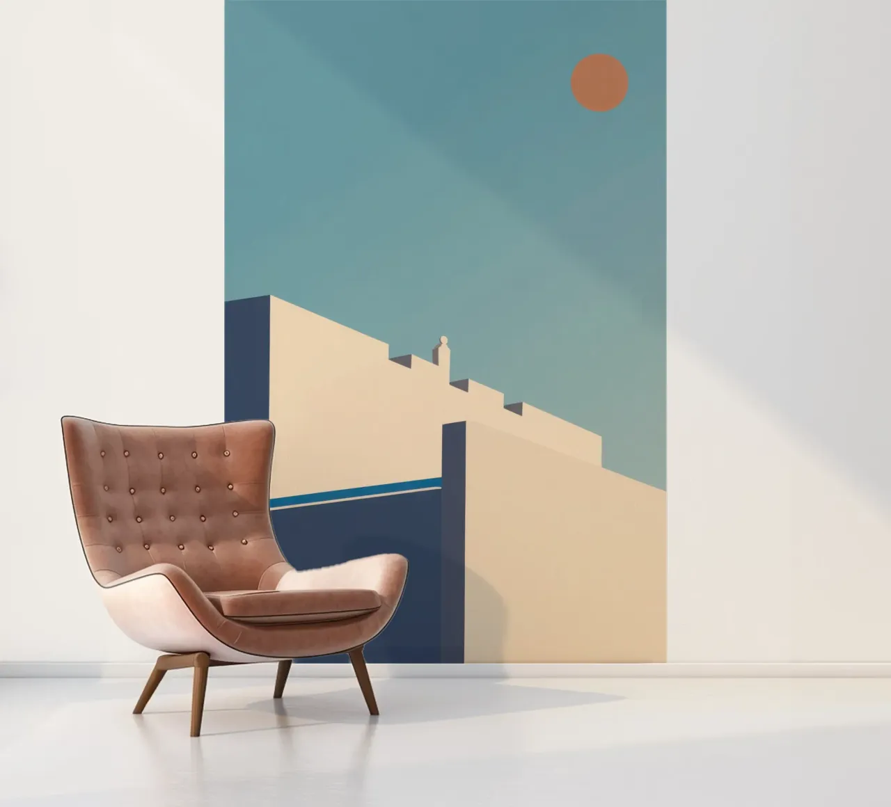 Oslo - Long shadows under an icy sky photo wallpaper by Affiches Minimalistes