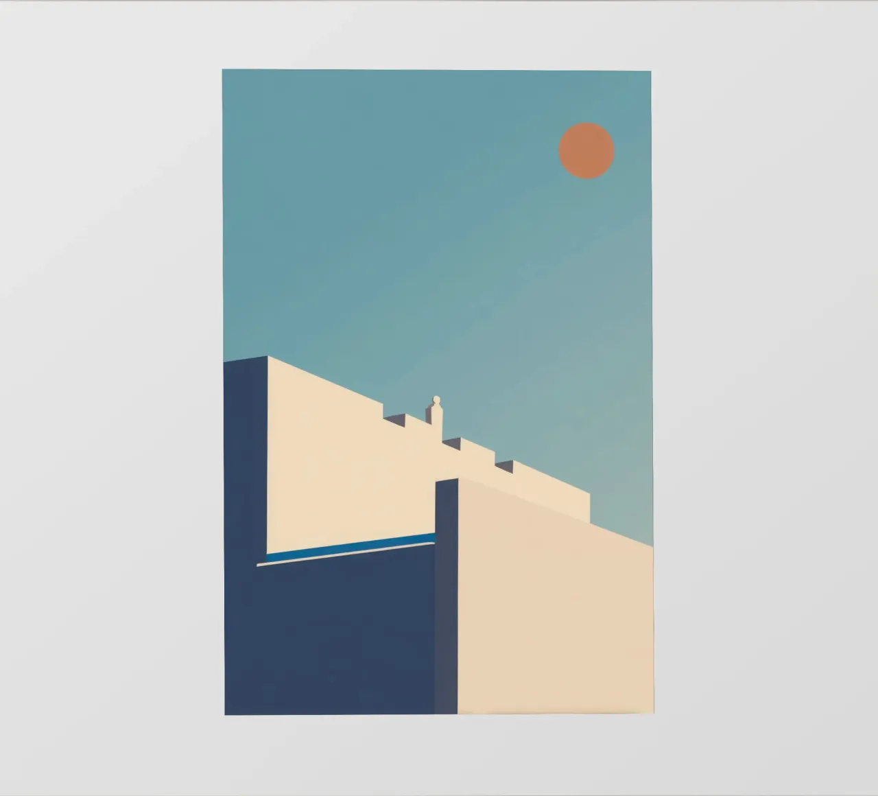 Oslo - Lunghe ombre sotto un cielo ghiacciato telo in pvc da Affiches Minimalistes