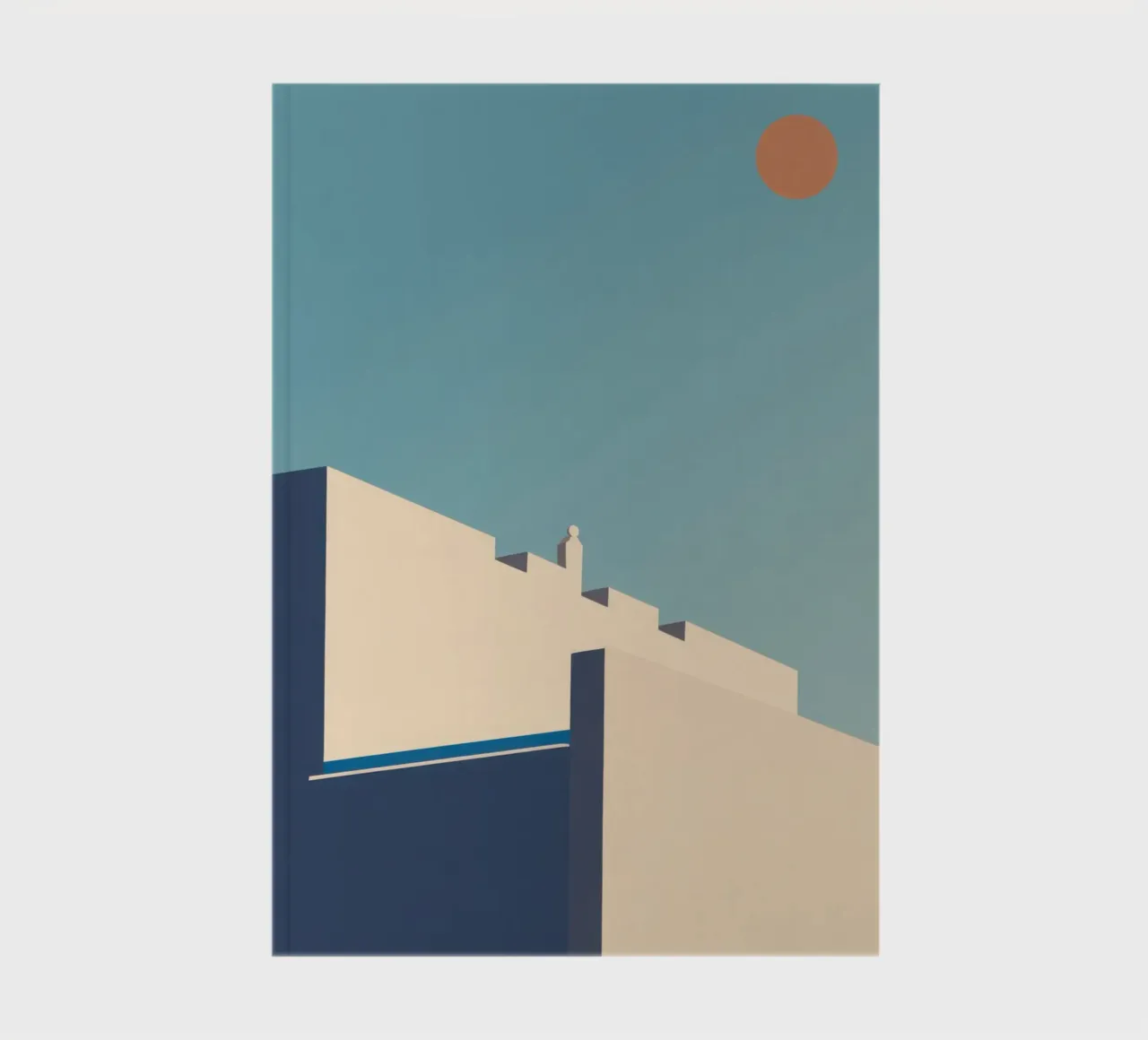 Oslo - Lange Schatten unter einem eisigen Himmel Notizbuch von Affiches Minimalistes