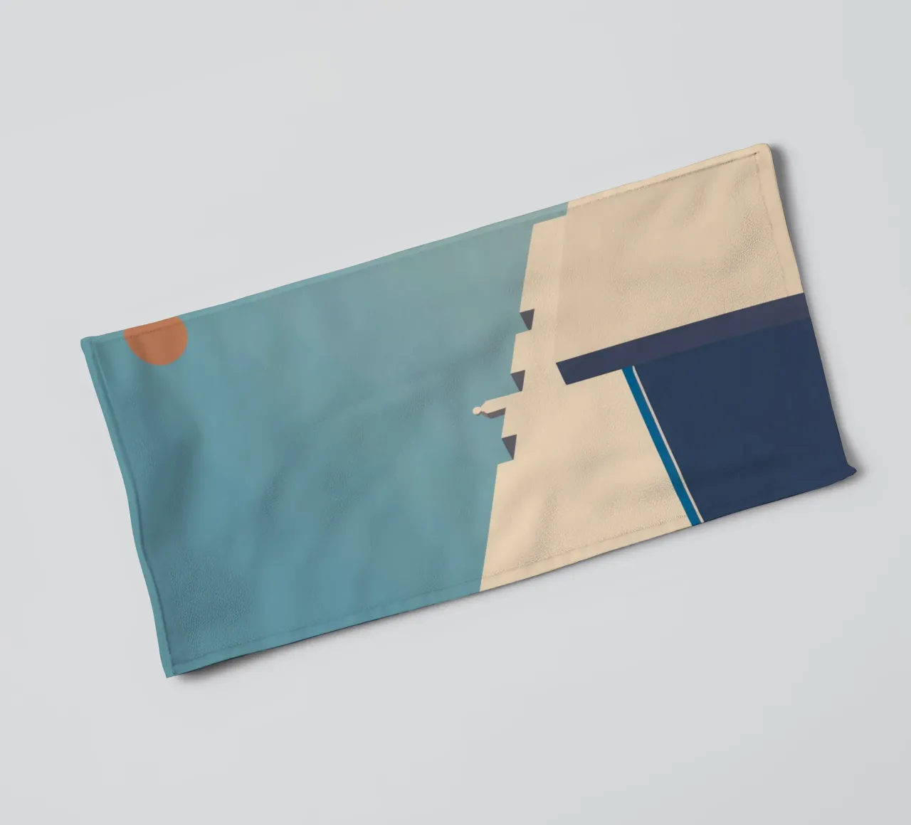 Oslo - Lange schaduwen onder een ijzige hemel badhanddoek van Minimalistic
