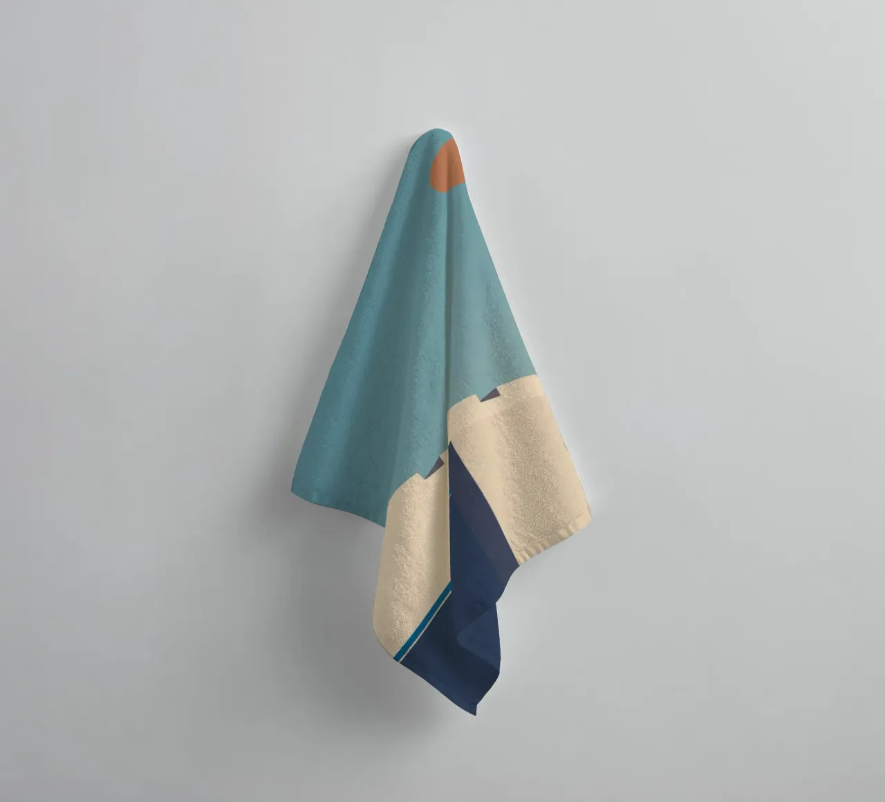 Oslo - Lange schaduwen onder een ijzige hemel badhanddoek van Minimalistic