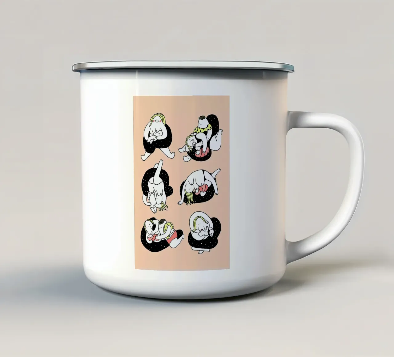 Stillpositionen enamel mug by Herzette