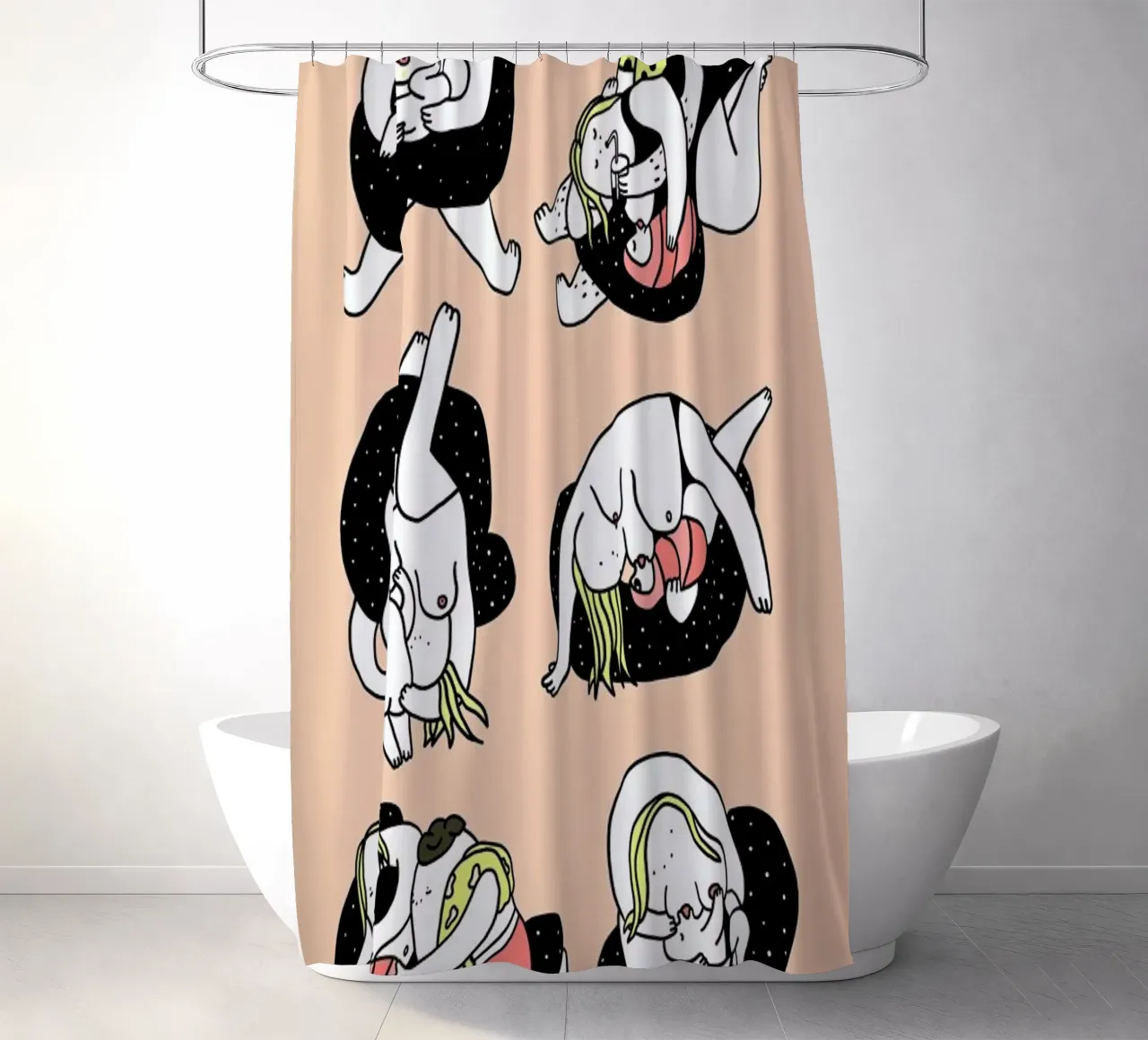 Stillpositionen shower curtain by Herzette