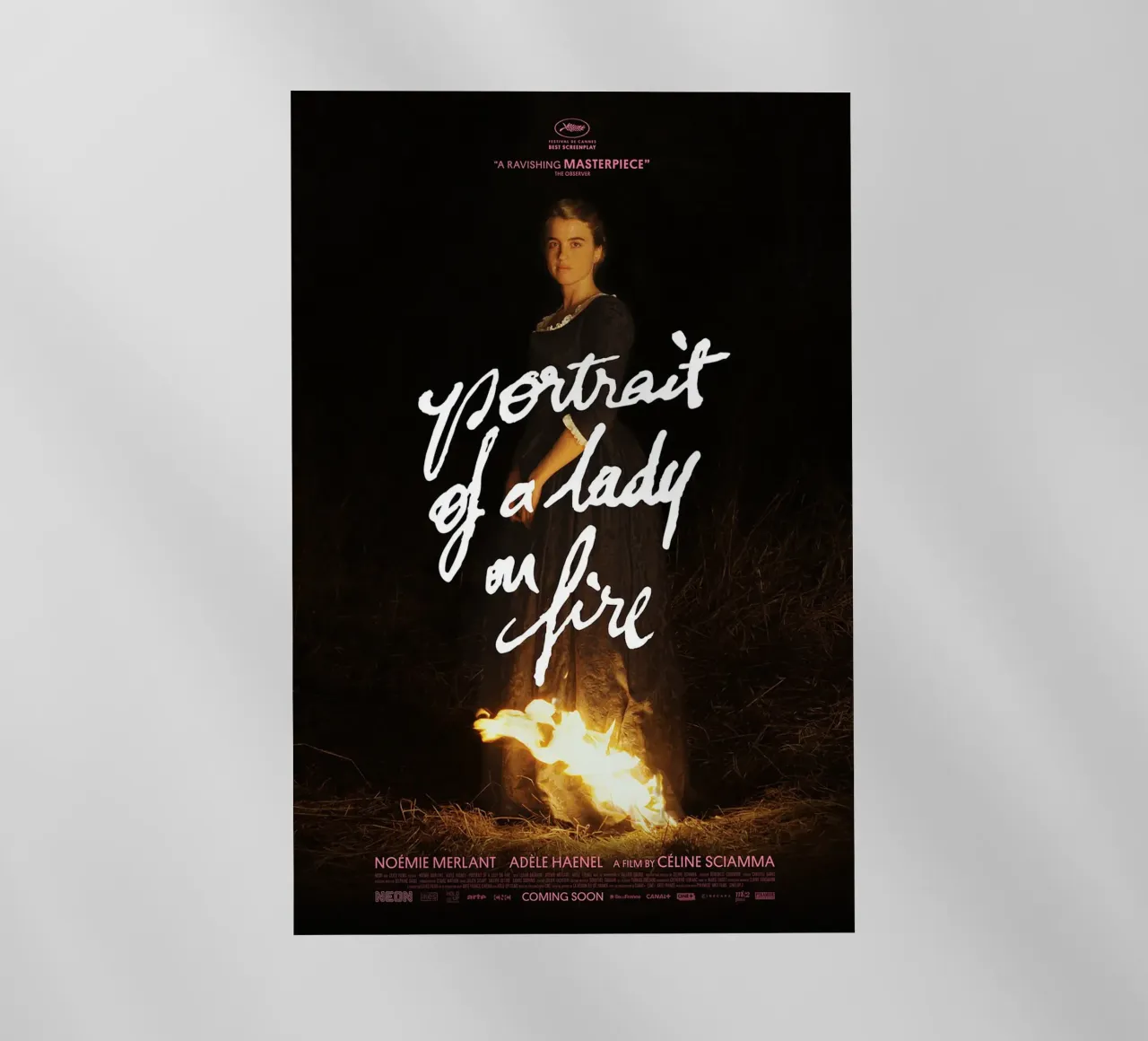 Portrait of a Lady on Fire pellicola backlit da Attaboy Dsgn