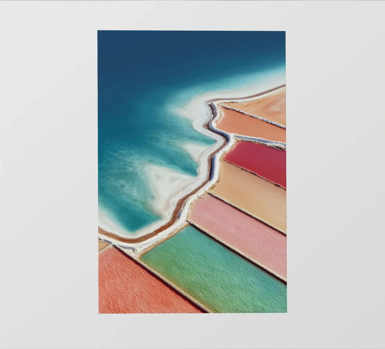 Vibrant Salt Pans Abstract Aerial View pvc cover by Indigo Tides Art