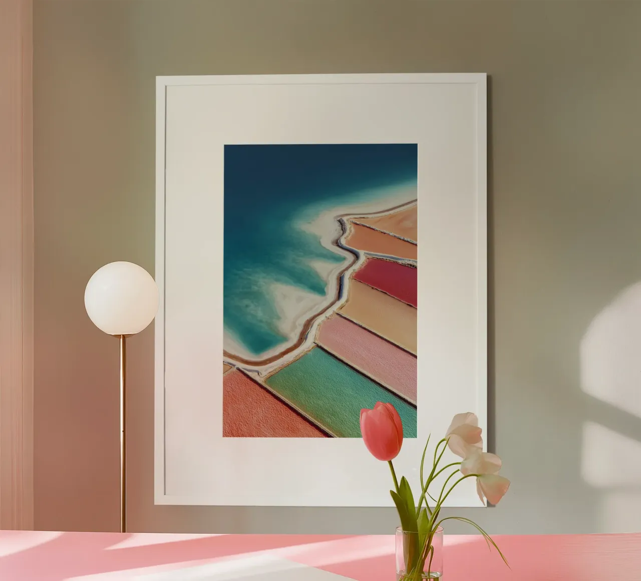 Vibrierende Salzpfannen Abstrakte Luftaufnahme Hahnemühle von Indigo Tides Art