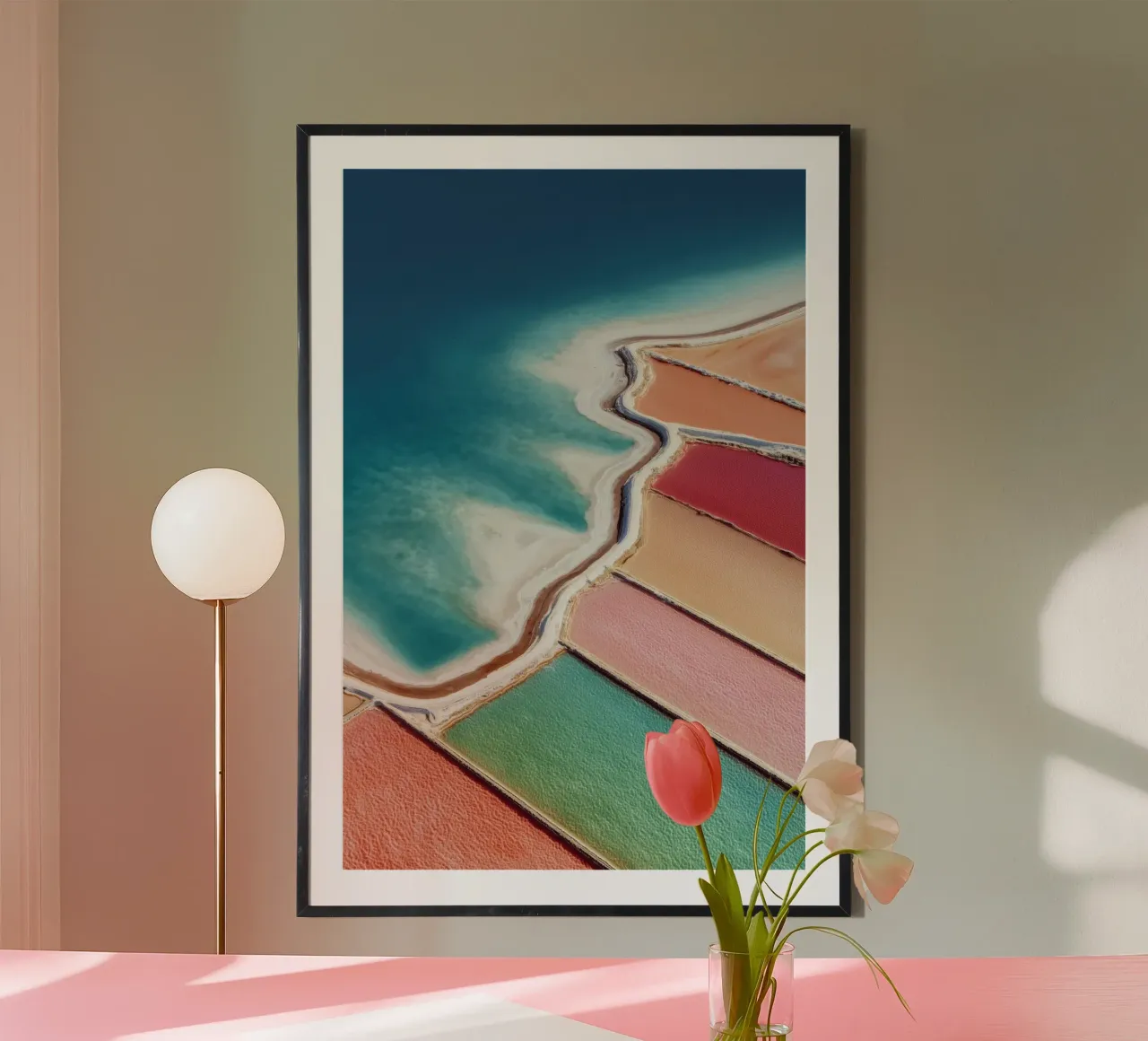 Vibrierende Salzpfannen Abstrakte Luftaufnahme Hahnemühle von Indigo Tides Art