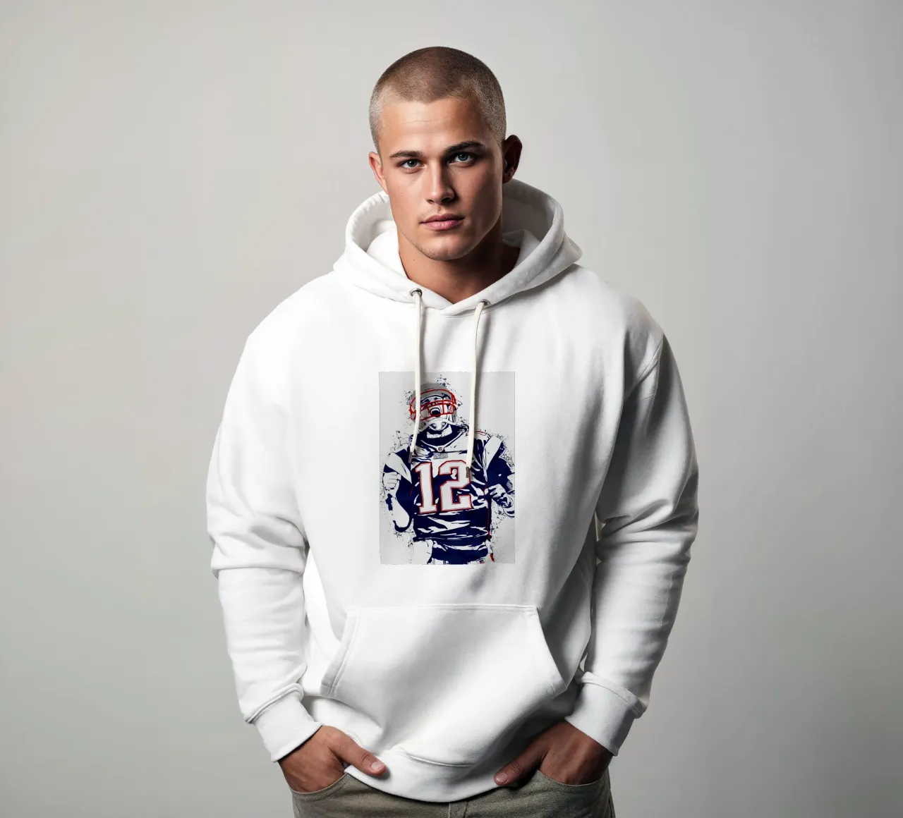 Tom Brady 1 felpa con cappuccio da tenten
