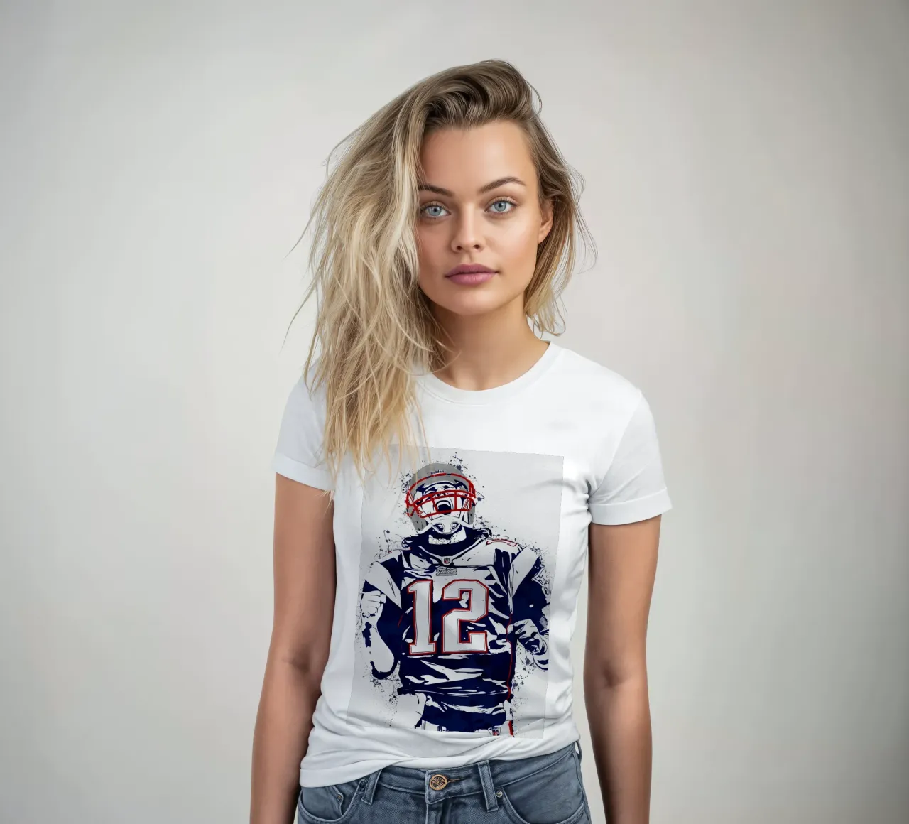 Tom Brady 1 women's fitted t-shirt by tenten