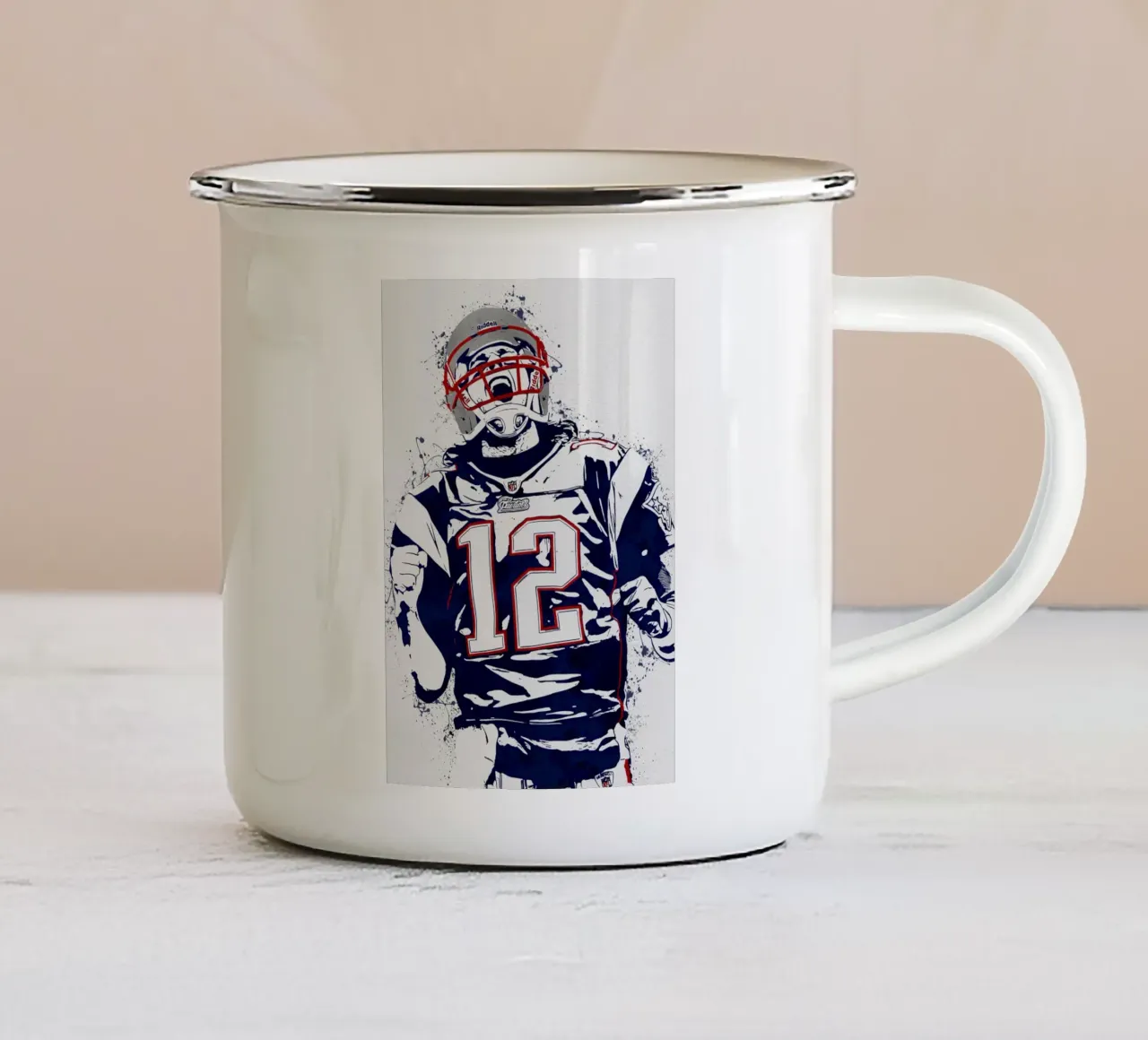 Tom Brady 1 tazza in smalto da tenten