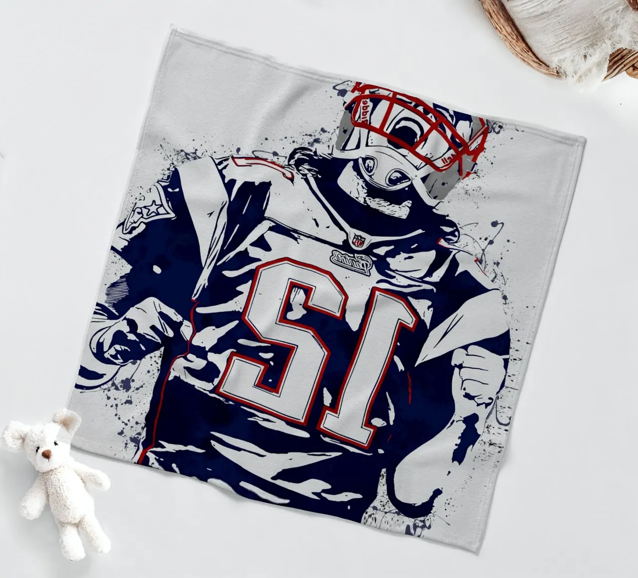 Tom Brady 1 fleece blanket by tenten