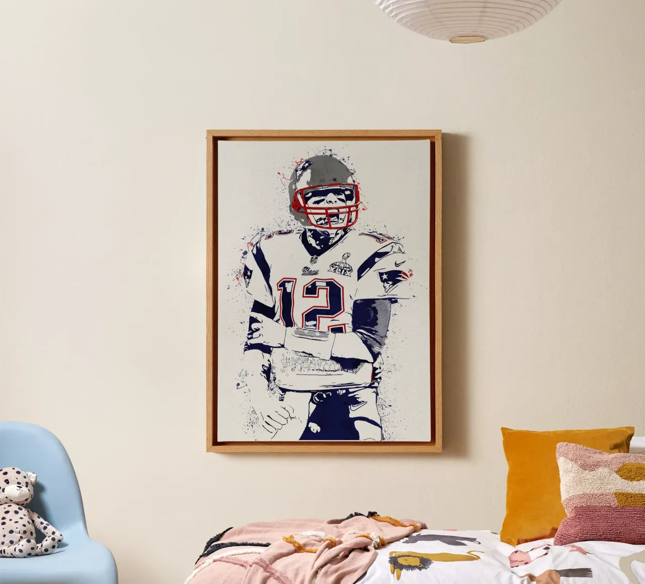 Tom Brady tela con Cornice a cassetta da tenten