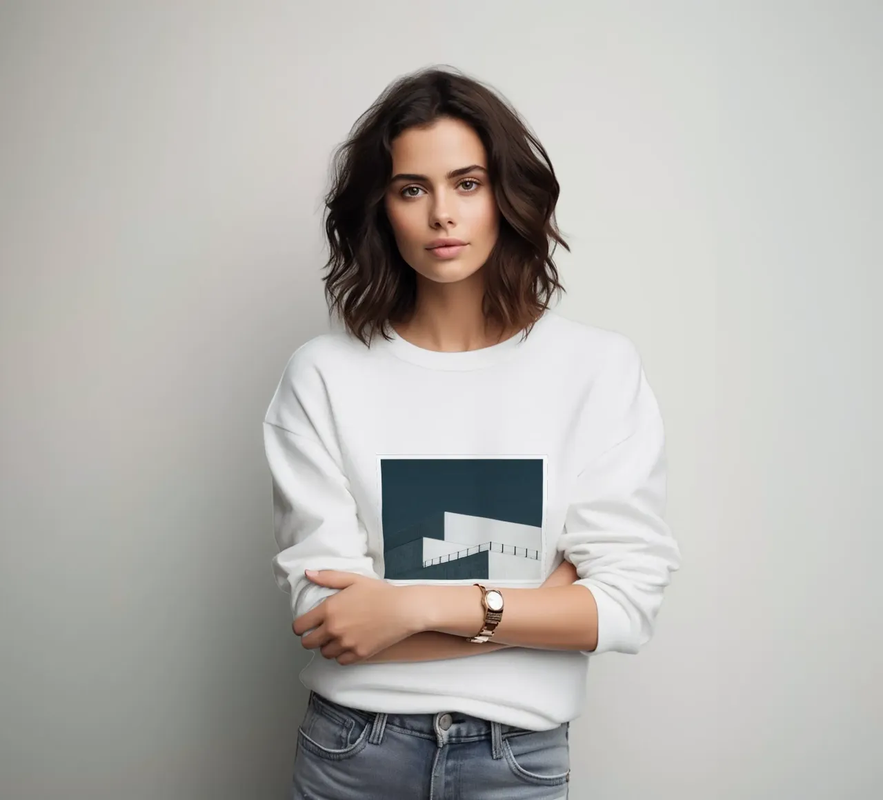 Helsinki - Linee pure sotto un cielo denso felpa da Affiches Minimalistes