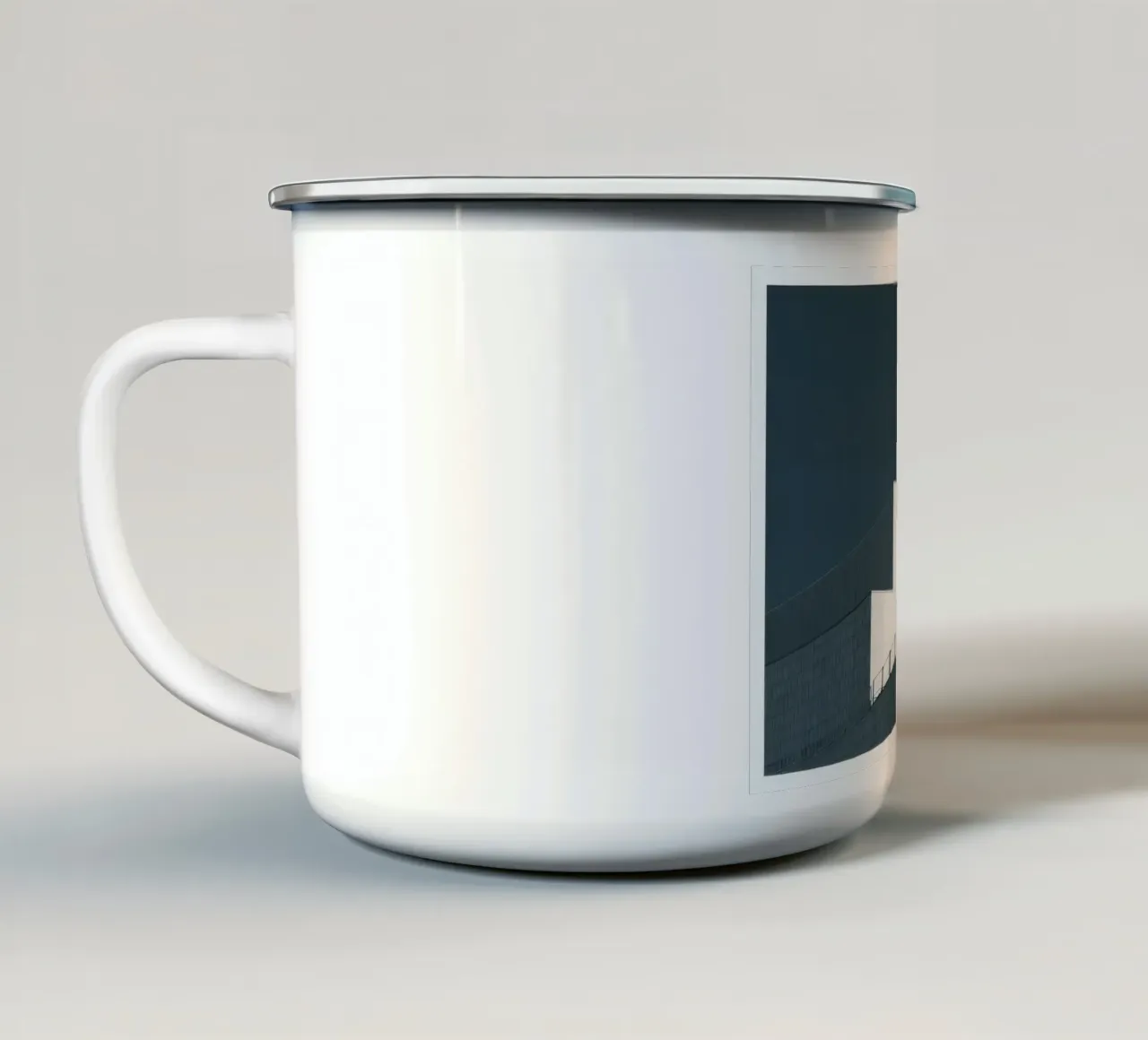 Helsinki - Linee pure sotto un cielo denso tazza in smalto da Minimalistic