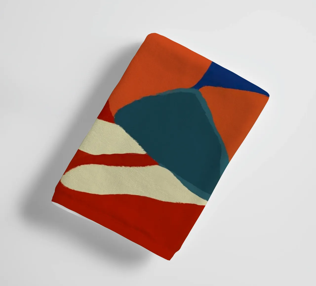 Cubism cat portrait towel by Little Dean