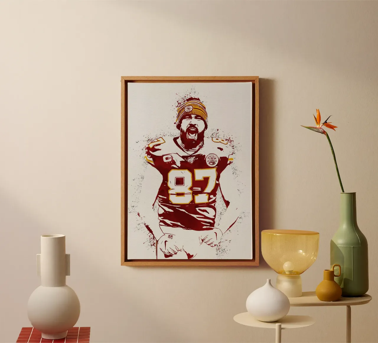 Travis Kelce tela con Cornice a cassetta da tenten