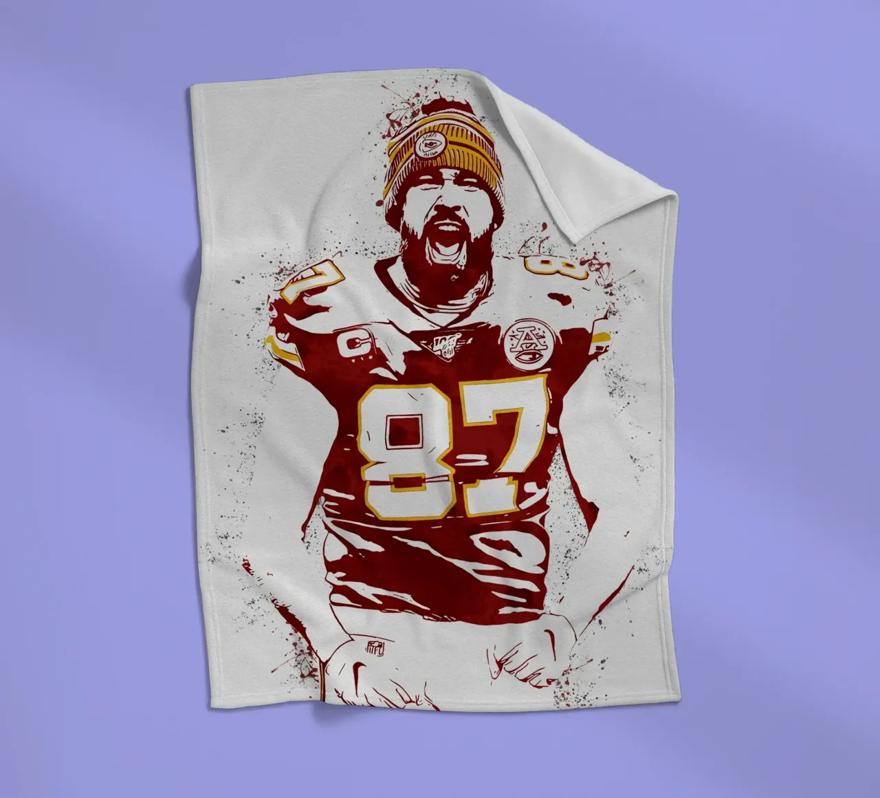 Travis Kelce coperta in pile da tenten