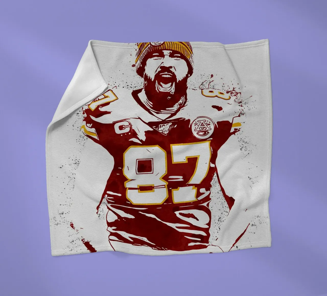 Travis Kelce coperta in pile da tenten