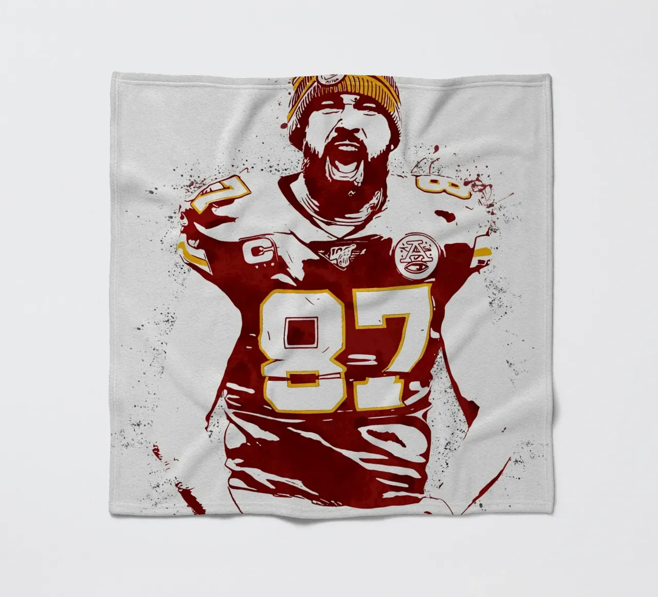 Travis Kelce coperta in pile da tenten