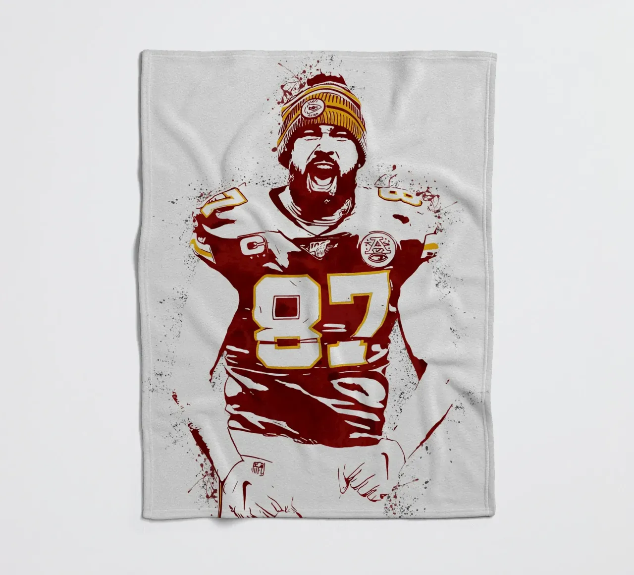 Travis Kelce coperta in pile da tenten