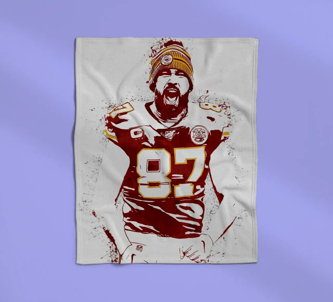 Travis Kelce coperta in pile da tenten