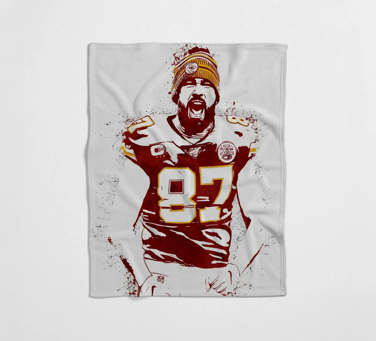 Travis Kelce coperta in pile da tenten