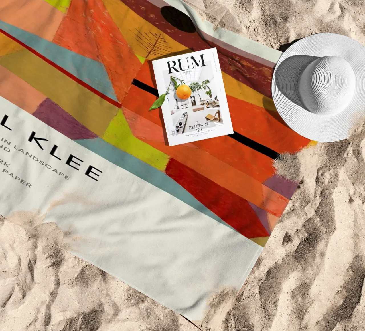Klee - Joyful Mountain Landscape telo mare da Vintage by JUNIQE