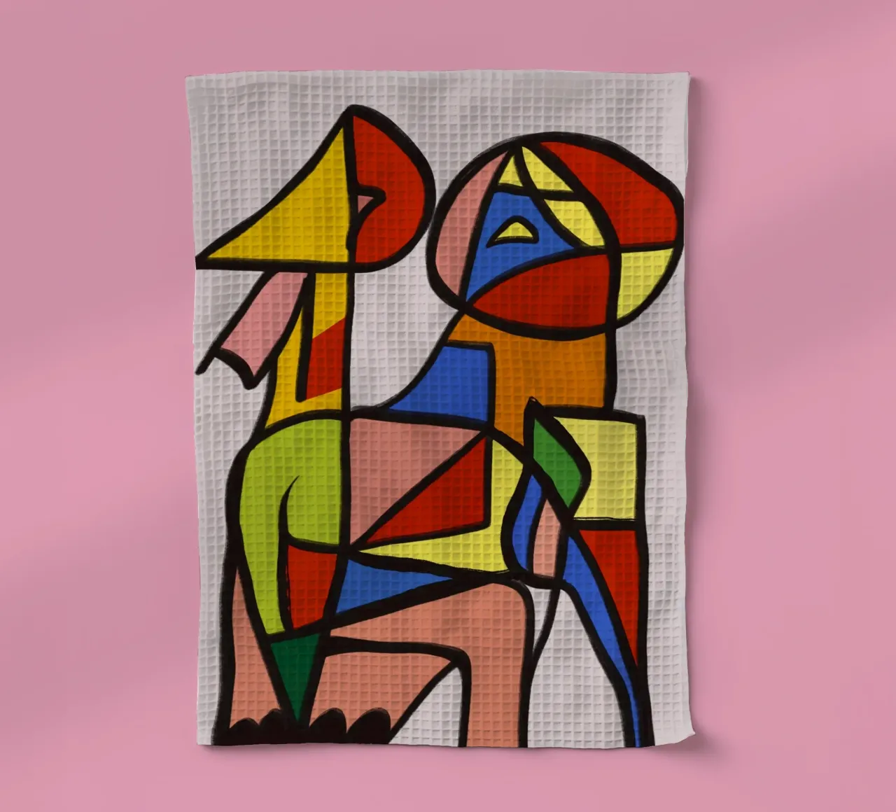 Capricorn color block tea towel by Little Dean