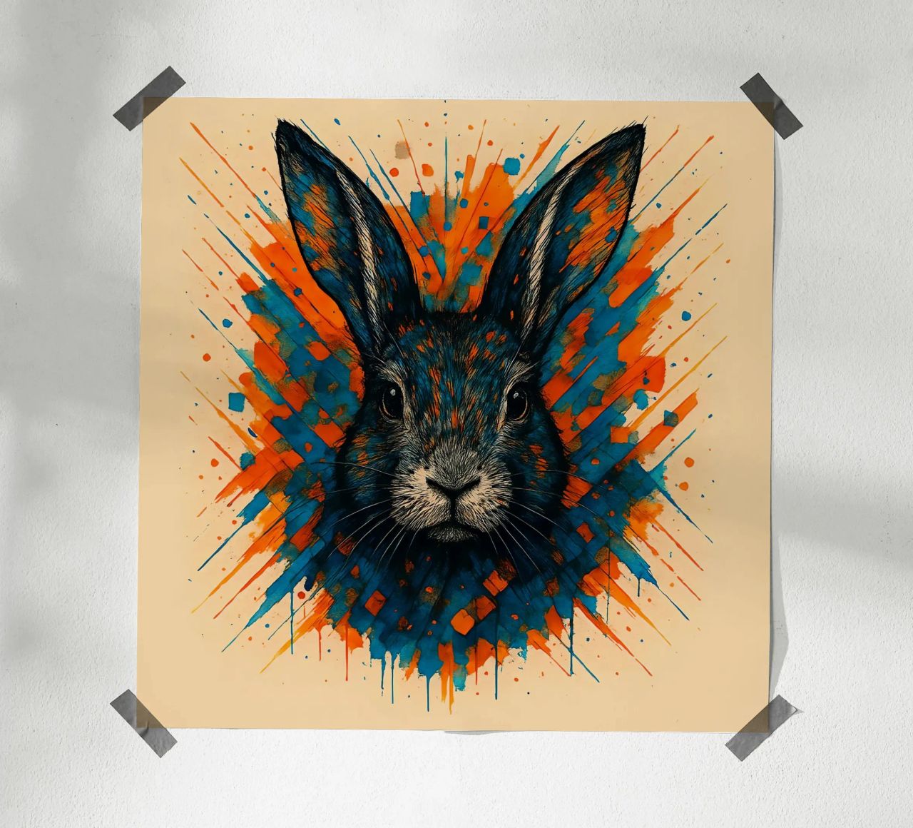 Rabbit Animal Colorful poster by JEFF CREATIVE ART