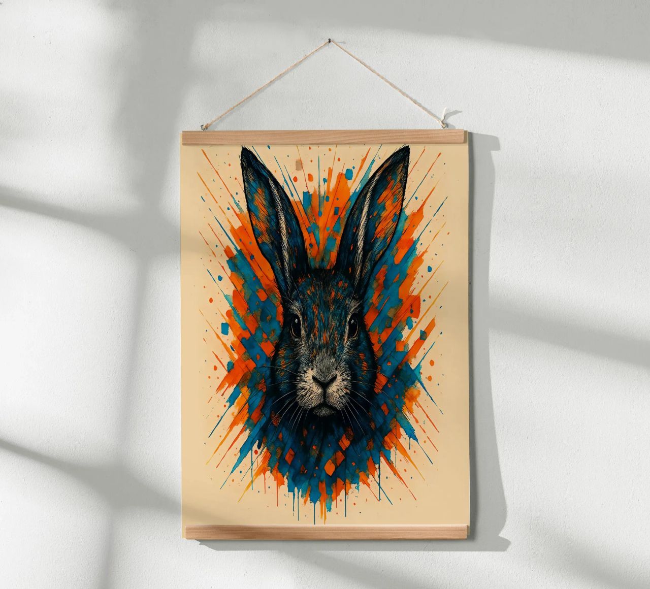 Rabbit Animal Colorful poster by JEFF CREATIVE ART