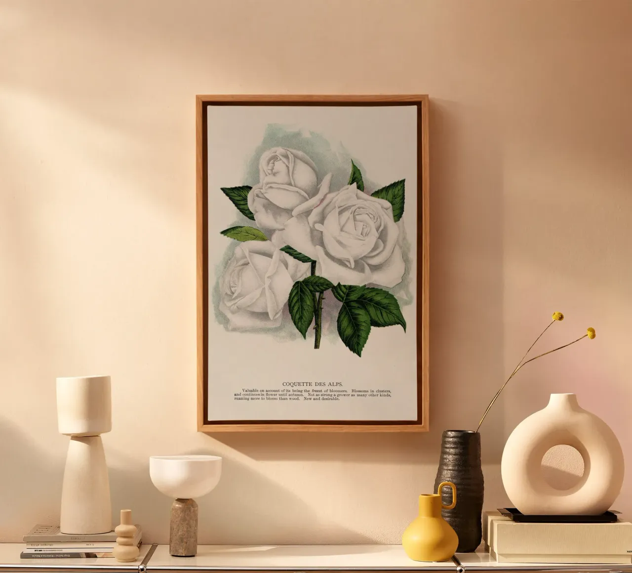 White rose, Coquette canvas by vintageshop